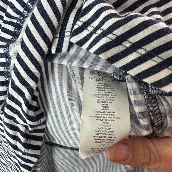 Michael Kors Black and white Stripe Long sleeve Top size Large - Picture 5 of 7